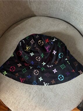 Multicolor Monogram Black Bucket Hat